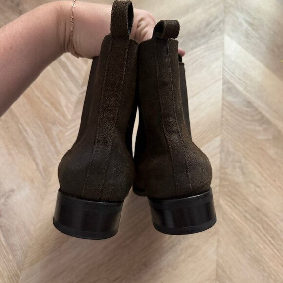 Thursday everyday Womens Suede Brown Leather Ankle Chelsea Boots Sz 9.5 - Picture 3 of 7